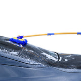 3 Section Car Wash Brush Telescopic with 15 Degree Bent Handle Blue