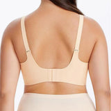 Women Bras No Underwire Scalloped Push Up Soft Tshirt Bra Nude