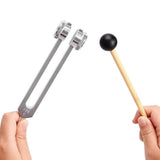 128Hz Tuning Fork Set Sound Fork with Mallet Silver