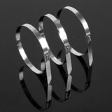 304 Stainless Steel Cable Ties 100 Pcs Self Locking 0.46cm Wide
