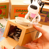 Robotic Eating Dog Electric Coin Bank Toy Fun Money Saving Bank Black