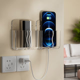2 PCS No Drill Wall Phone Holder Clear Phone Stand for Home Transparent