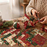 20PCS Christmas Precut Cotton Polyester Fabric Squares for Quilting Sewing Crafts