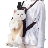 Mesh Dog Cat Carrier Backpack Breathable Front Back Carrying Apricot