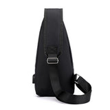 Men Chest Bag Shoulder Backpack Cross Body Satchel Travel Sling   Bag Black