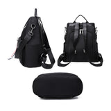 3-in-1 Anti-Theft Backpack for Women Men Convertible Handbag Travel Shoulder Bag Black