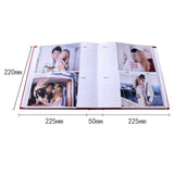 200 Pocket Photo Album with Writing Space for Wedding Family Photos Red