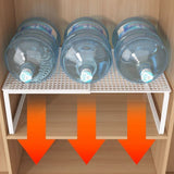 Expandable Closet Storage Rack Carbon Steel Adjustable Shelf White