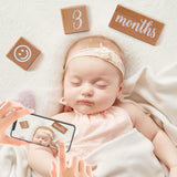 6Pcs Set Wooden Baby Milestone Blocks Cute Photo Props for Baby Shower Keepsake