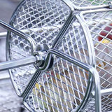 BBQ Grill Basket Stainless Steel Rotating with Stand Handle for Garden Camping