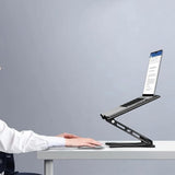 Adjustable Laptop Stand for Desk, Metal Foldable Laptop Riser Ventilated Cooling Lectern for Desk