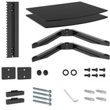 Two-Tier Floating TV Shelf Tempered Glass Adjustable Media Stand
