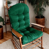 Indoor/Outdoor Rocking Chair Cushion Water Resistant Outdoor Seat Pad with Ties Dark Green