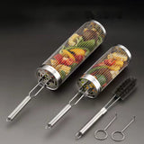 Stainless Steel Rolling Grilling Basket Set BBQ Grill Mesh Camping Barbecue Rack