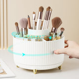 360 Degree Rotating Desk Organizer Dual-Purpose Pencil Pen Holder for Office School White