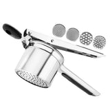 3-in-1 Stainless Steel Potato Ricer and Masher with Three Interchangeable Discs