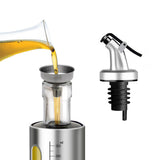 500ml Glass Oil Dispenser with Capacity Markings Push-Button Bottle