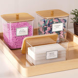 4Pcs Laundry Storage Container with Airtight Wooden Lids For Laundry Room Khaki