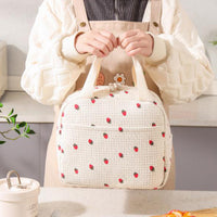 Cute Corduroy Lunch Bag Insulated Lunch Tote Bag for Work Picnic Travel Style 2