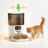 4.5L Automatic Double Cups Cat Feeders for Two Cats White