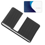 Business Card Holder Slim PU Leather Stainless Steel Name Card Case