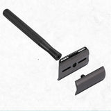 Matte Double Edge Safety Razor Manual with 10 Blades for Men Shaving Black