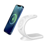 3 in 1 Magnetic Wireless Charger Stand Charging Station for iPhone 14/13/12 Series Apple Watch2-7 White