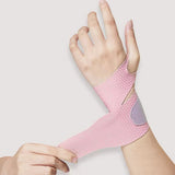 2PCS Fitness Wrist Support Brace Elastic Wrist Guards for Gym Training and Sports Pink