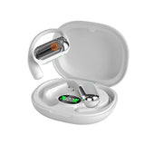 Wireless Bluetooth 5.4 Earbuds Touch Control Earhook Earphones Sports Earbuds with Digital Display Case White