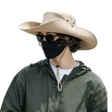 Foldable Wide Brim Outdoor Hat with Wind Strap for Fishing and Hiking Khaki