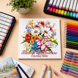 Set of 2 Coloring Books Floral Butterfly 24 Designs Each