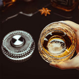 270ml Rotating Whiskey Glass Transparent Spinning Whiskey Tumbler for Home Bar Party Style 2