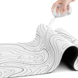 Gaming Mousepad Anti-Slip Mouse Pad Topographic Line Mouse Mat for Home and Office White