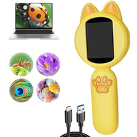 Kids Portable Microscope Mini Digital Microscope with LED Lights Yellow