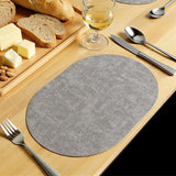 6Pcs Placemats Heat Resistant Oval Faux Leather Place Mats for Kitchen Dining Table