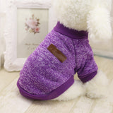 Pet Puppy Dog Cat Warm Winter Sweater Vest Knitted Coat Jacket for Small Dog Purple