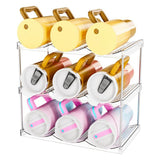 Stackable Clear Storage Rack for Wine Bottles & Cups Medium