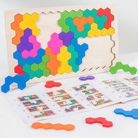 Wooden Tangram Puzzle Set – STEM Educational Logic IQ Game Montessori Toy