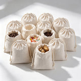 10 PCS Cotton Linen Drawstring Storage and Gift Bags in 2 Sizes
