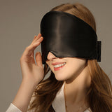 Silk Eye Mask for Sleeping Soft Pressureless Eye Cover Large Size Sleep Mask Black