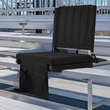 Foldable Stadium Chair with Shoulder Strap and Storage Pocket Comfortable Outdoor