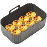 Reusable Silicone Air Fryer Liner – Non-Stick Dual Basket & Easy Clean Grey