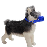 2Pcs Dog Muzzle Mouth Cover Anti Bite Barking Chewing Mesh for Small Medium Large Dogs Black+Blue
