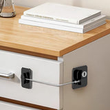 2PCS Mini Fridge Lock Cabinet Lock with Keys for Freezer Cabinets Drawers Black