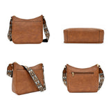PU Leather Crossbody Bag for Women Sling Shoulder Bag with Wide Adjustable  Strap Brown