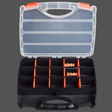 Portable Tool Parts Storage Box with Clear Compartments Plastic Organizer Case with Carry Handle for Screws Crafts