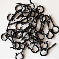 20PCS Q Hanger Hooks with Safety Buckle – Windproof Screw Hooks for Hanging Outdoor Lights & Plants S