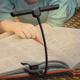 Dual Head Foldable LED Reading Clip Light with Dimmable Brightness