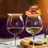 2PCS Wine Glass Charcuterie Board Topper Wine Glass Snack Plate Cover Serving Tray for Parties Picnics