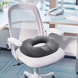 Men's Donut Seat Cushion Thick Memory Foam Pillow for Office Home Chairs Gray